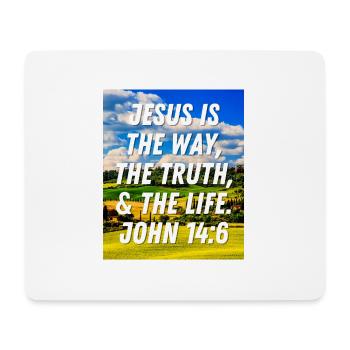 Jean 14:6 Jésus est le chemin de la vérité et de la vie - Tapis de souris (format paysage) - blanc - Devant