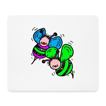 Bienen - Mousepad (Querformat) - Weiß - Vorne