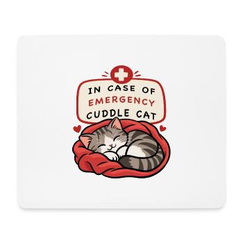 Notfall-Kuschelkatze - Mousepad (Querformat) - Weiß - Vorne