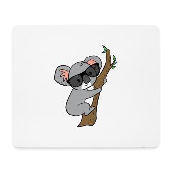 Koala with glasses on tree - Mouse Pad (horizontal) - white - Front