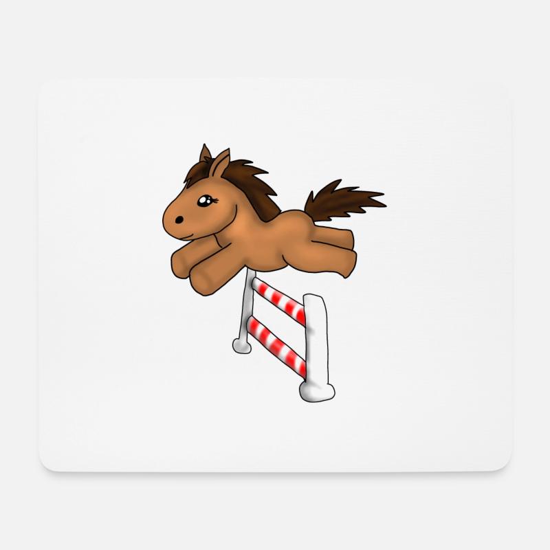 Springreiten - Mousepad (Querformat) - Weiß