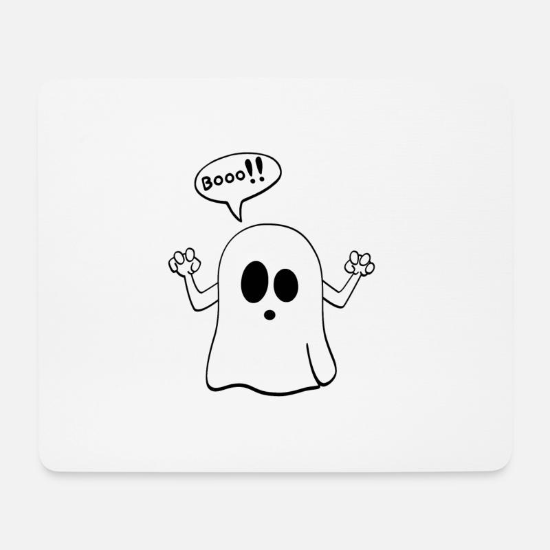 Ghost Halloween booo - Mousepad (Querformat) - Weiß