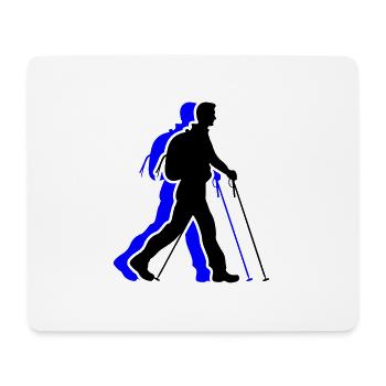 Nordic Walking Man Icon - Mouse Pad (horizontal) - white - Front