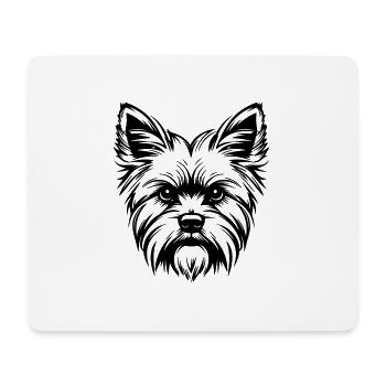 Yorkshire Terrier Dog Head - Mouse Pad (horizontal) - white - Front