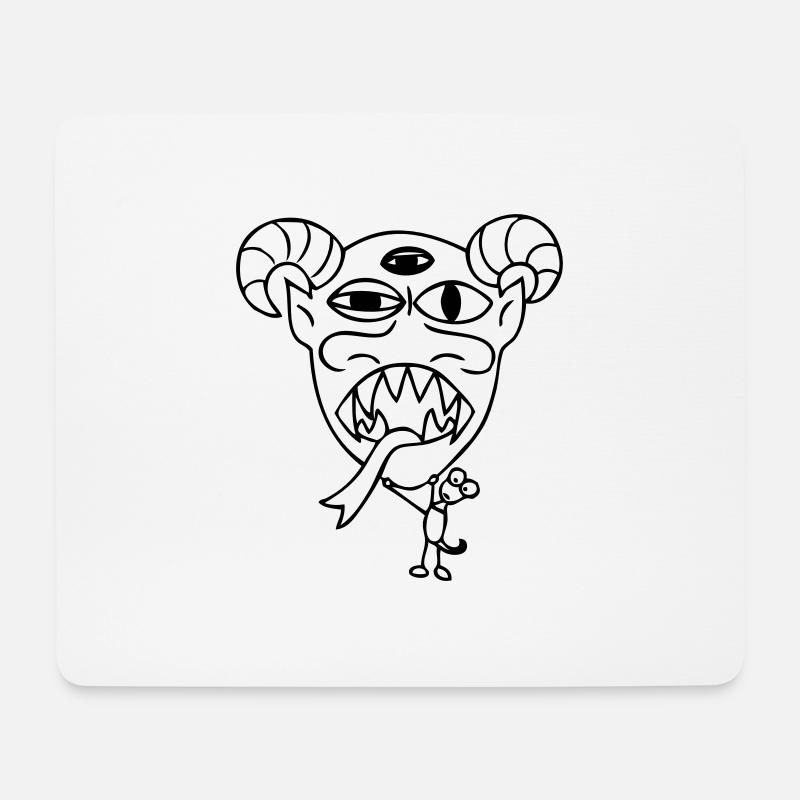 Monster "Maskito" - Mousepad (Querformat) - Weiß