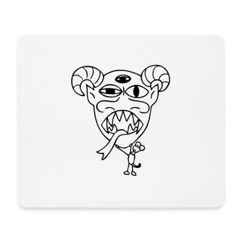 Monster "Maskito" weiss gefuellt - Mousepad (Querformat) - Weiß - Vorne