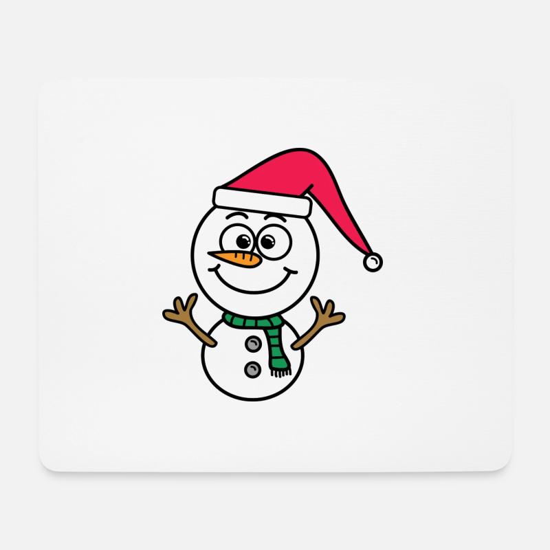 Schneemann - Mousepad (Querformat) - Weiß