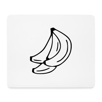 Banana Emoji Fruit Sticker Sketch black - Mouse Pad (horizontal) - white - Front