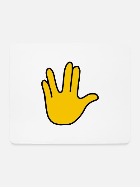 Emoji Vulkanier Gruß Skizze Farbe - Mousepad (Querformat) - Weiß