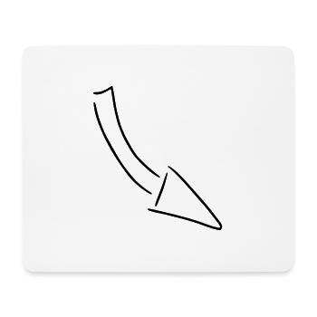 Arrow drawing sketch black - Mouse Pad (horizontal) - white - Front