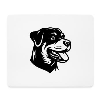 Tête de dessin Rottweiler - Tapis de souris (format paysage) - blanc - Devant