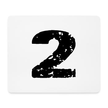 2 Maillot numéro - Tapis de souris (format paysage) - blanc - Devant
