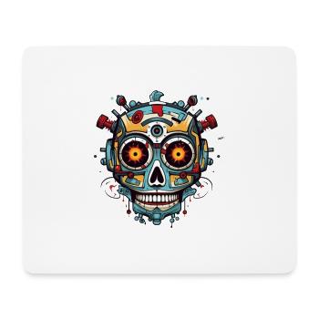 Mexican skull of robot - Mouse Pad (horizontal) - white - Front