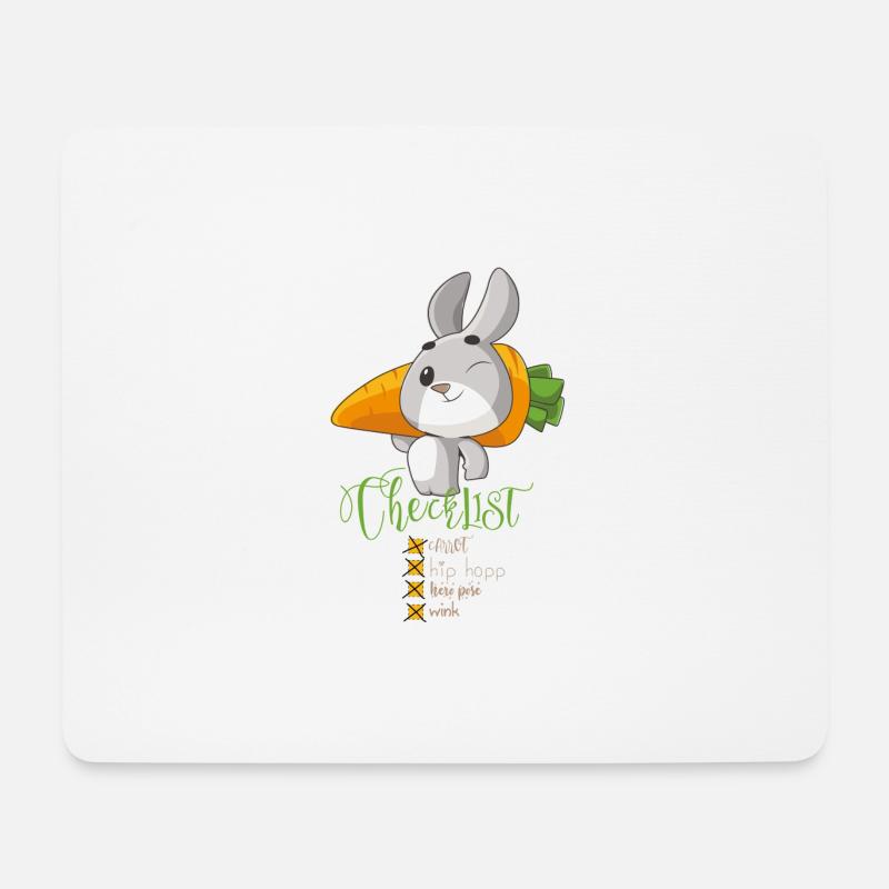 checklist : Hip hopp rabbit - Mouse Pad (horizontal) - white