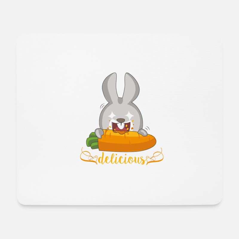 delicious - Rabbit - Mouse Pad (horizontal) - white