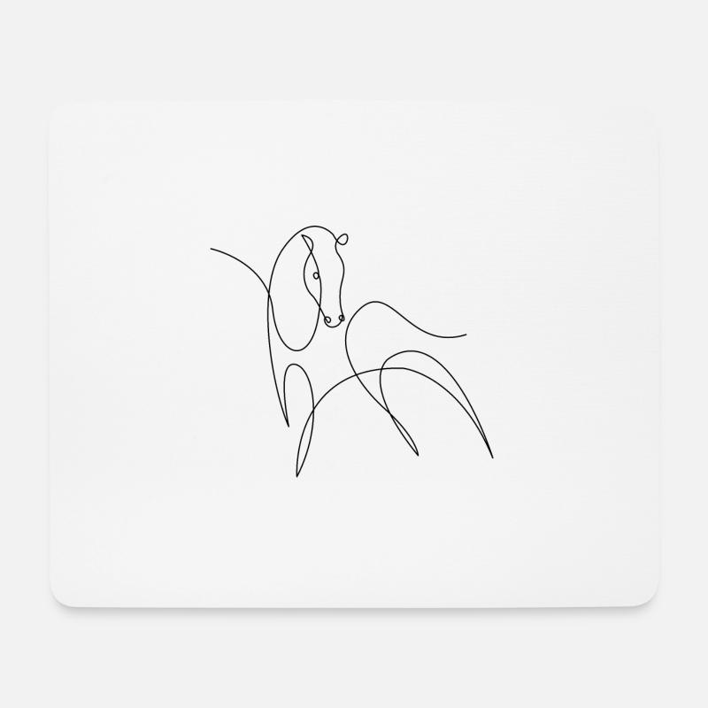 Pferd - Mousepad (Querformat) - Weiß