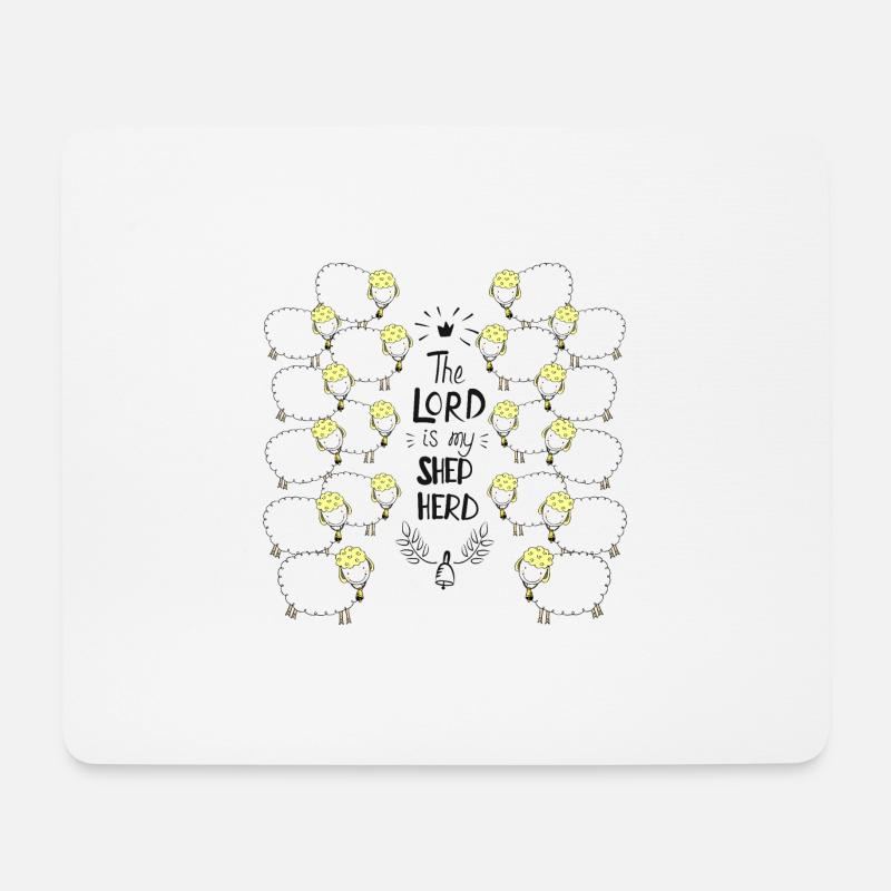 Der Herr ist mein Hirte christlich religiös - Mousepad (Querformat) - Weiß