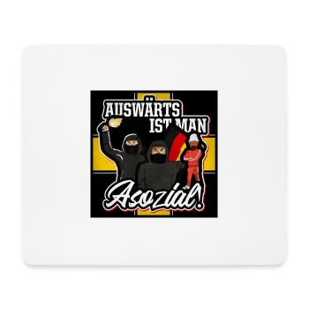 Auswärts ist man asozial - Mousepad (Querformat) - Weiß - Vorne