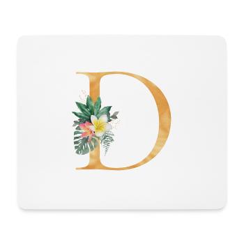 Personalisierbar Monogramm D Tropisch Botanik - Mousepad (Querformat) - Weiß - Vorne