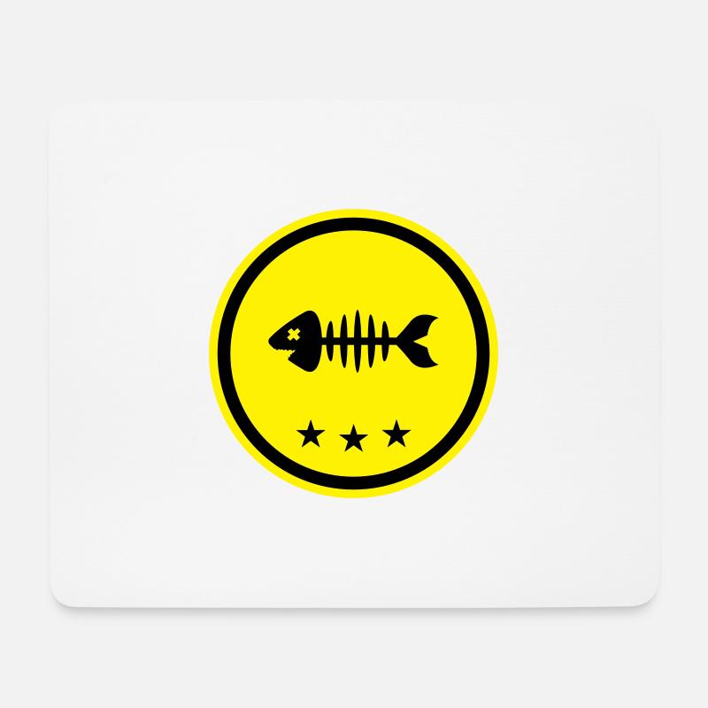 Fisch Symbol Knochen Gräte - Mousepad (Querformat) - Weiß