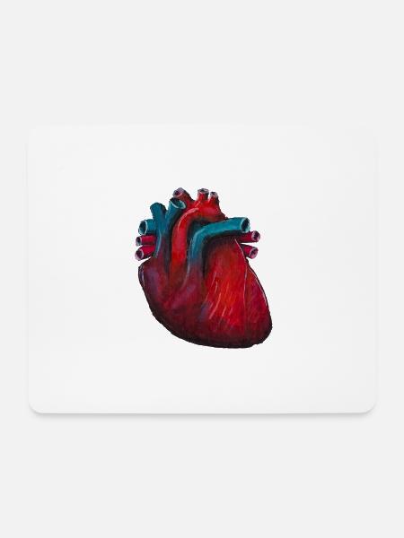 Menschliches Herz - Mousepad (Querformat) - Weiß