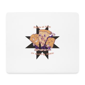 La pizza est l’amour dans chaque tranche Pizza au fromage mignon - Tapis de souris (format paysage) - blanc - Devant