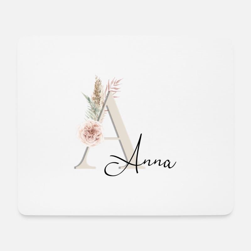 Anna! Name Boho - Mousepad (Querformat) - Weiß