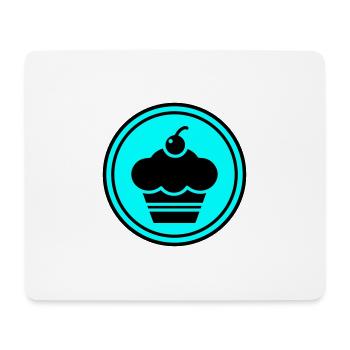 Cupcake silhouette circle - Mouse Pad (horizontal) - white - Front