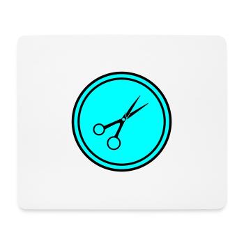 Schere Barber Kreis - Mousepad (Querformat) - Weiß - Vorne