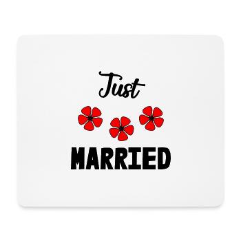 GERADE VERHEIRATET. Junggesellinnenabschied. HEILIGER VALENTIN. PAAR - Mousepad (Querformat) - Weiß - Vorne