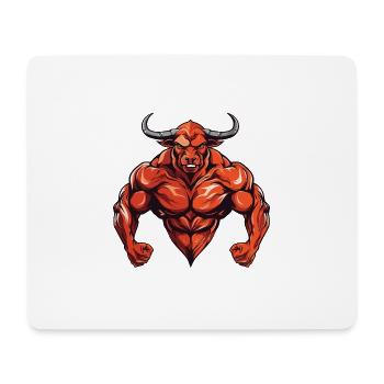 Bulle Stier Beast Bodybuilding Martial Arts MMA - Mousepad (Querformat) - Weiß - Vorne