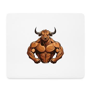 Bulle Stier Muskeln Beast Gym Martial Arts MMA - Mousepad (Querformat) - Weiß - Vorne