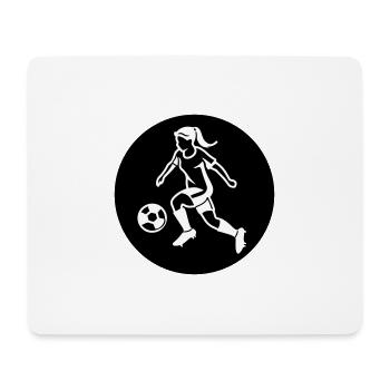 Frau Fussball Mannschaft - Mousepad (Querformat) - Weiß - Vorne
