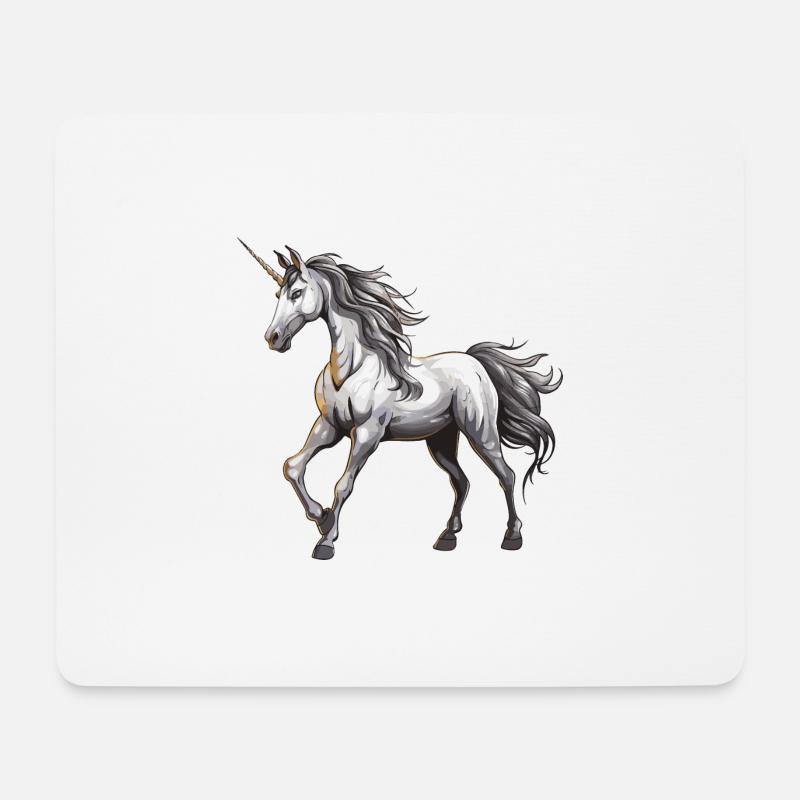 Einhorn Tier - Mousepad (Querformat) - Weiß