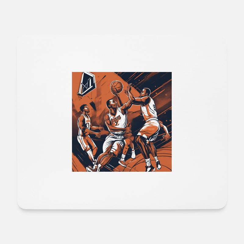 Basketball Spiel - Mousepad (Querformat) - Weiß