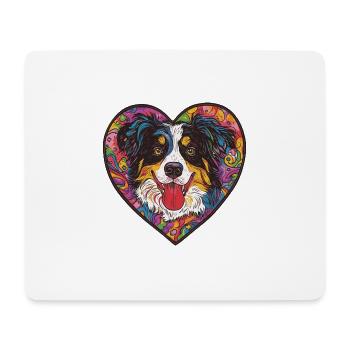 Australian Shepherd Dog Heart Dog Love - Mouse Pad (horizontal) - white - Front