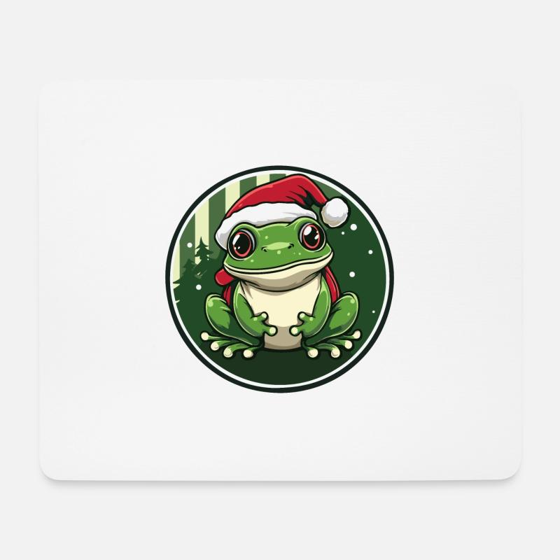 Frosch Weihnachten Tier - Mousepad (Querformat) - Weiß
