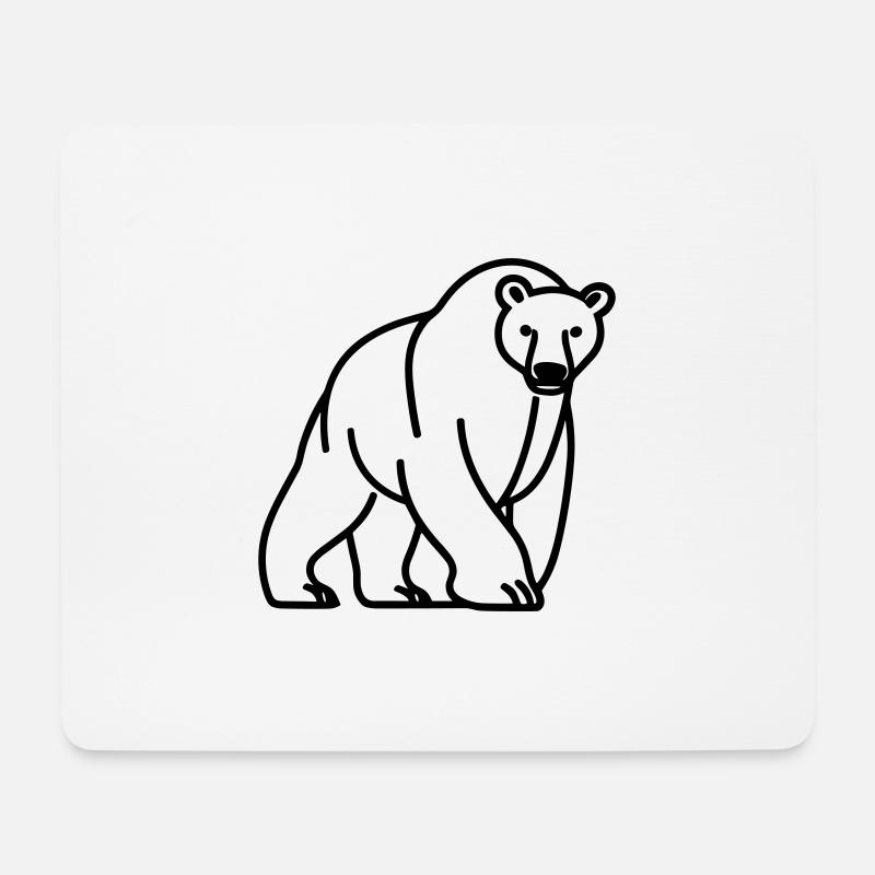 Eisbär - Mousepad (Querformat) - Weiß