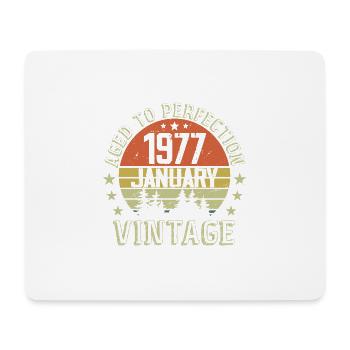 Nées En Janvier Cadeau D'anniversaire Janvier 1977 - Tapis de souris (format paysage) - blanc - Devant