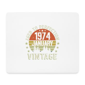 Geboren im Januar, Geburtstagsgeschenk Januar 1974 - Mousepad (Querformat) - Weiß - Vorne