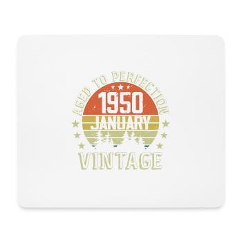 Nées En Janvier Cadeau D'anniversaire Janvier 1950 - Tapis de souris (format paysage) - blanc - Devant