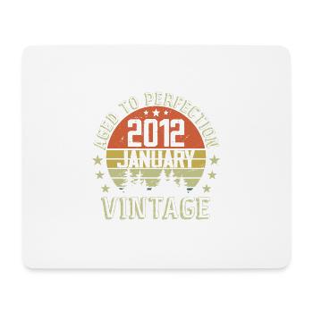 Born In January Geburtstagsgeschenk Januar 2012 - Mousepad (Querformat) - Weiß - Vorne