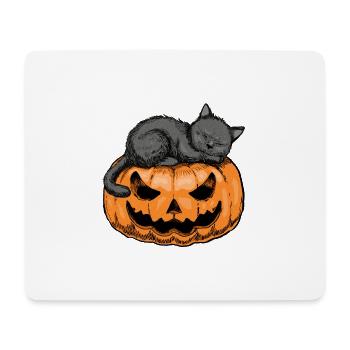 Schläfrige Katze Halloween-Design - Mousepad (Querformat) - Weiß - Vorne