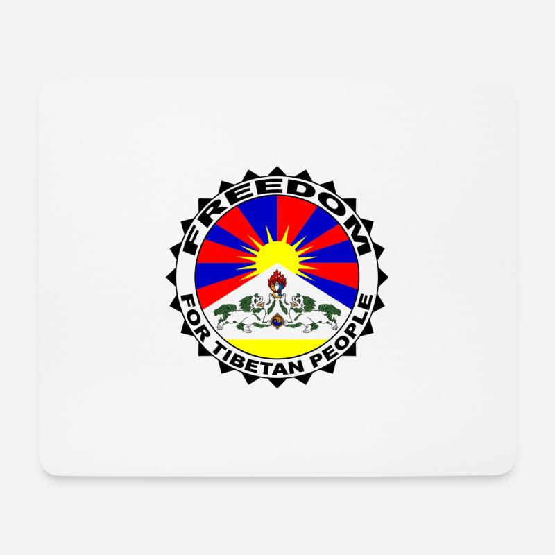 Free Tibet - Mousepad (Querformat) - Weiß