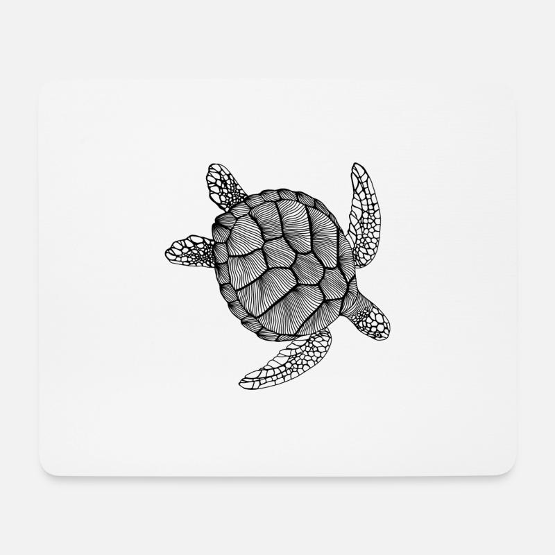 Schildkröte Line Art - Turtle - Mousepad (Querformat) - Weiß