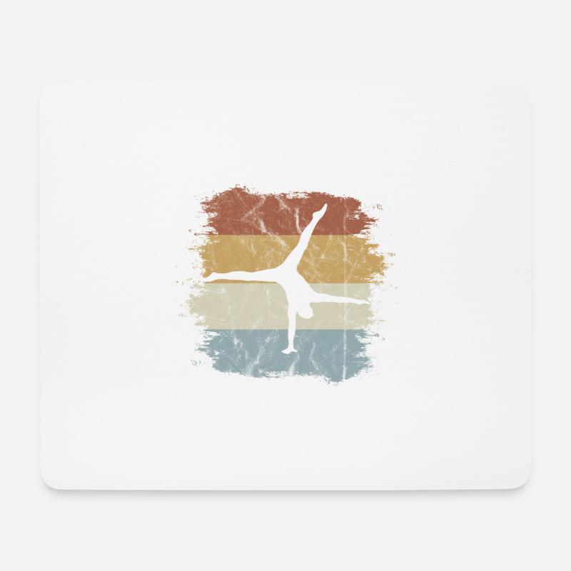 Retro Vintage Style Handstand Einarm Akrobatik - Mousepad (Querformat) - Weiß