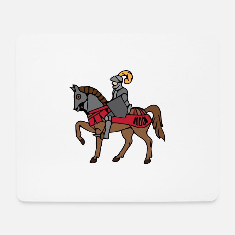 Ritter mit Pferd 3 622 - Mousepad (Querformat) - Weiß