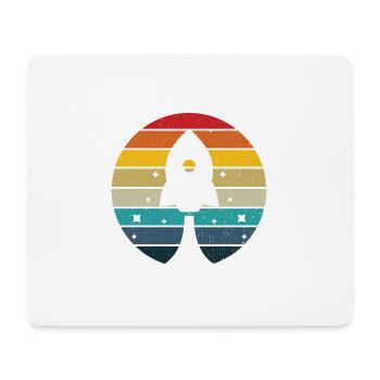 Rakete retro Sonnenuntergang Abheben Wasserrakete und Modell - Mousepad (Querformat) - Weiß - Vorne
