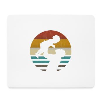 Papa Vater Sohn Vatertag Geschenk retro vintage - Mousepad (Querformat) - Weiß - Vorne