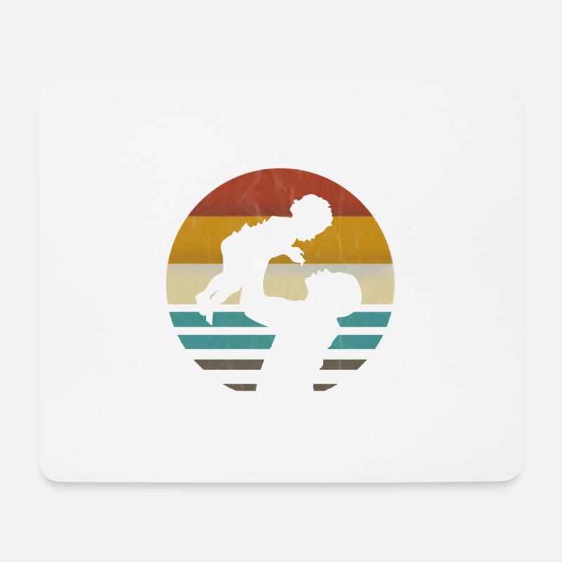 Papa Vater Sohn Vatertag Geschenk retro vintage - Mousepad (Querformat) - Weiß